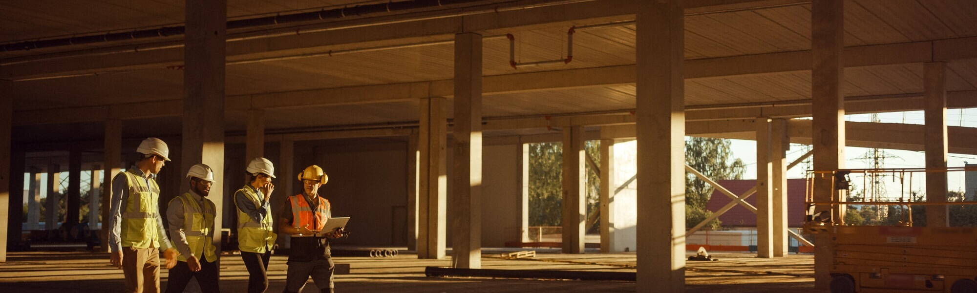 Construction workers on a work site